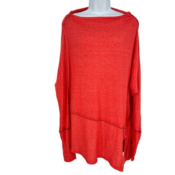 Free People We The Free Long Sleeve Londontown Oversized Asymmetrical Top Size M - Picture 1 of 13